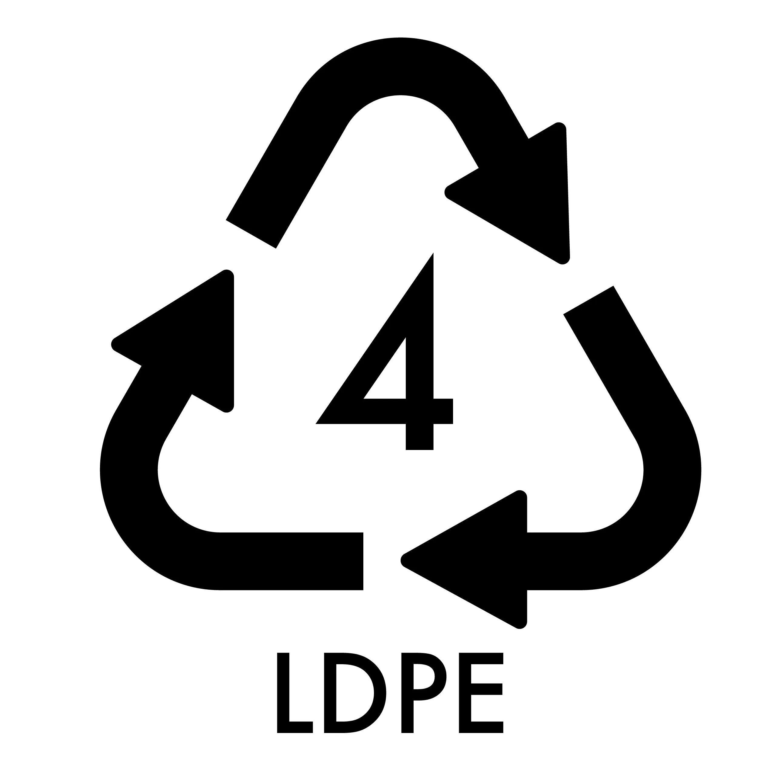 Recycling-Symbol - Nummer 4: LDPE